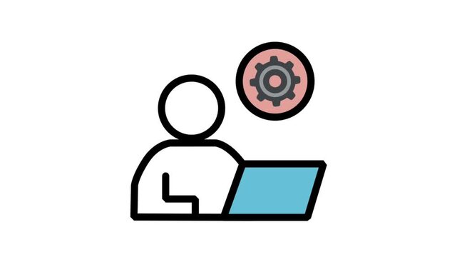 Animated User Laptop Settings Icons. Animated icons are perfect for web, technology, business, and entertainment.