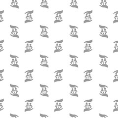 People Care. Protect family seamless pattern isolated on white background