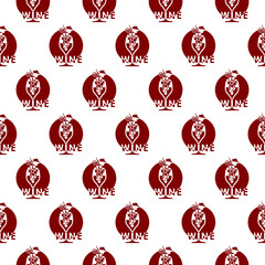 Obraz premium Wine seamless pattern isolated on white background
