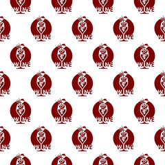 Obraz premium Wine seamless pattern isolated on white background