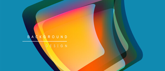 Fototapeta premium Abstract colorful layers create dynamic background. Gradient hues blend, forming modern design element. Bright visuals, smooth transitions.
