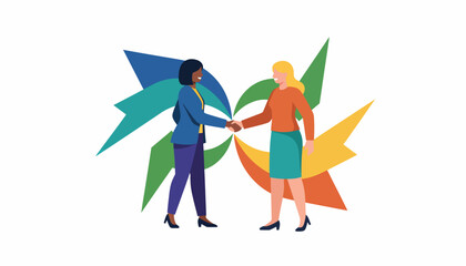Diverse Businesswomen Handshake Representing Partnership and Collaboration