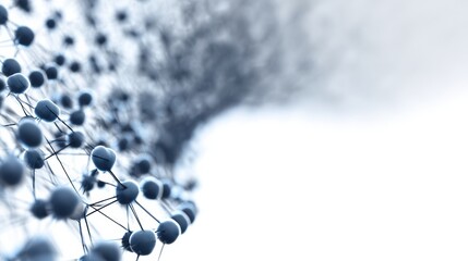 Digital Innovation Background With Glowing Network Dots Fading Into White Gradient Negative Space as Technology Shapes Modern Communication