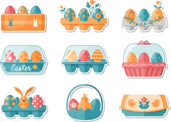 Vibrant Easter Egg Collection Decorative Spring Holiday Icons