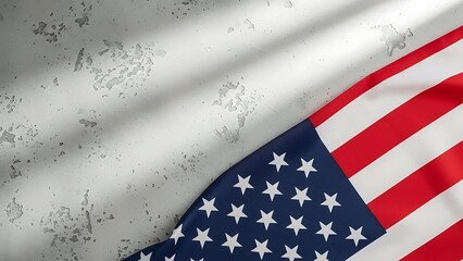 Fototapeta premium American flag with worn fabric background