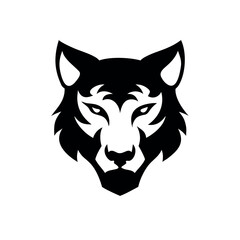 Creative wolf face combined with secondary animal form in bold design On white Background Vector illustration