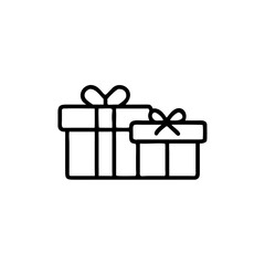 Gift box icon in line style. isolated on white background. Vector illustration.