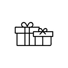 Gift box icon in line style. isolated on white background. Vector illustration.