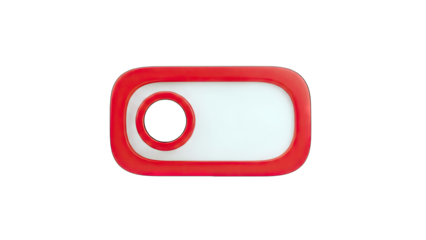 Red Button with White Background: Isolated Concept
