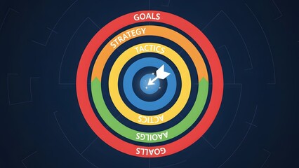 Colorful Archery Target with Bullseye and Goals.