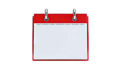 Red Calendar Isolated on White Background