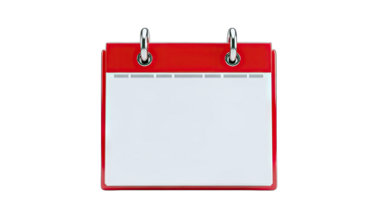 Red Calendar Isolated on White Background