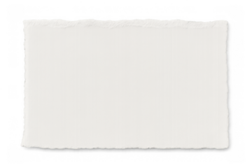 Blank white paper piece with rough torn edges, ready for text or design, transparent background for easy use