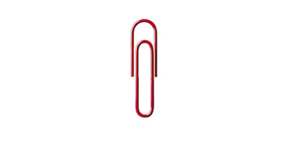 Obraz premium Red Paper Clip Isolated on White Background