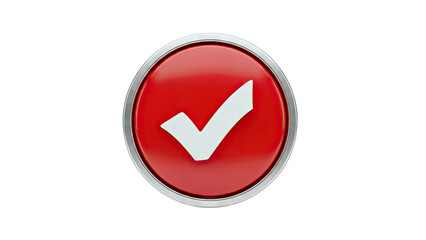 Red Check Mark Button: Confirmation and Approval