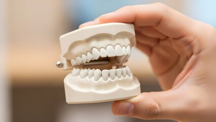Dental Model Showing Upper and Lower Teeth.