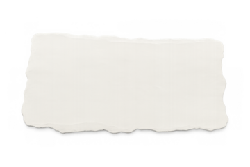 White tear off paper blank note pad with rough edge, abstract ragged piece for writing messages, transparent background