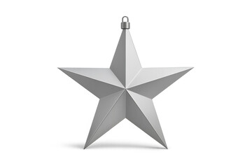 Fototapeta premium Silver star ornament isolated on a transparent background, perfect for christmas, holiday, and celebration designs