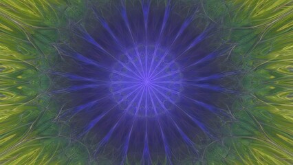 Abstract Vibrant Blue and Green Radial Pattern.