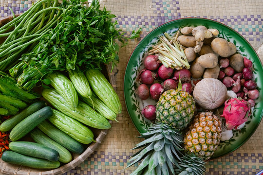 Fresh Southeast Asian Market Vegetables Basket
