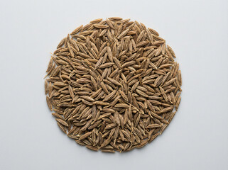 Cumin Seeds Jeera (Cuminum cyminum) Top View - aromatic spice used in Indian and global cooking.