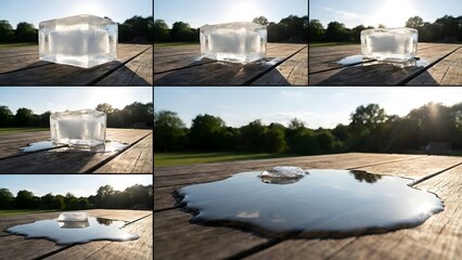 Large Water Balloon Burst on Flat Surface.