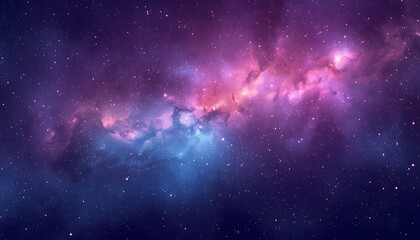 A beautiful nebula in deep space with vibrant pink and blue colors