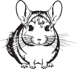 Chinchilla vector animal illustration small pet fluffy rodent graphic art design