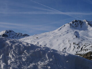 Simplon Pass, Switzerland in the winter.