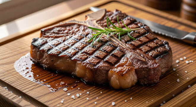 lamb chops on a wooden table