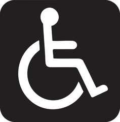 wheelchair accessibility icon symbol illustration isolated on white background for disability access signage