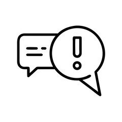 Chat bubble with exclamation mark for warning or important message  