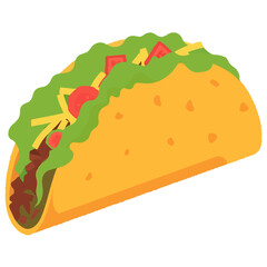 Mexican Taco with Meat and Fresh Vegetables