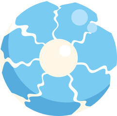 Abstract blue planet with white core and wavy patterns symbolizing global challenges and innovative solutions