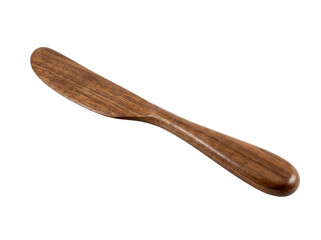 Wooden butter knife isolated on transparent background