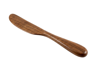 Wooden butter knife isolated on transparent background