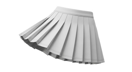 White Pleated Skirt 3d Render on Clean White Background