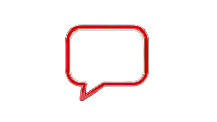 Naklejka premium Red Speech Bubble Icon on White Background