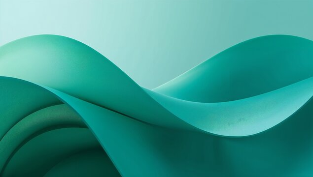 Smooth flowing abstract gradient waves in shades of green, seamless soft liquid background