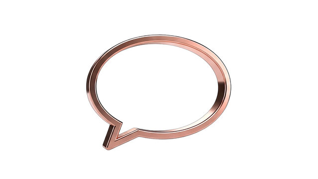 Rose Gold Speech Bubble Icon on White Background