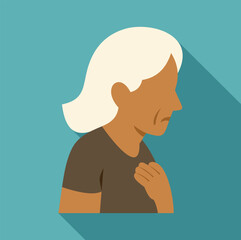 Senior woman suffering from chest pain, symptoms of a heart attack or anxiety