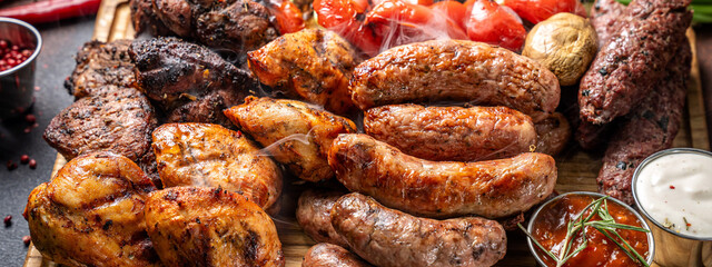 Mixed Grilled Meat Platter With Sausages
