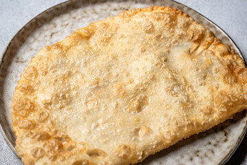 Crispy Fried Cheburek Pastry Close Up