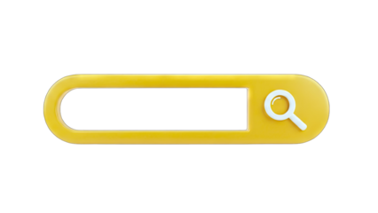 Search Bar Icon with Magnifying Glass on White Background