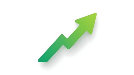 Green zigzag upward arrow growth symbol