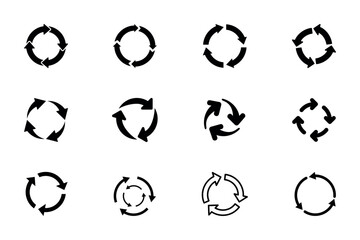 Black and white icons set of  recycle web symbols vector illustration design
