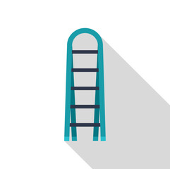 Portable stepladder with long shadow, symbolizing growth, achievement, and upward mobility