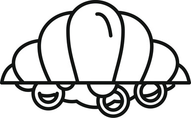 Croissant shaped vehicle gliding on wheels, presenting a futuristic concept of personal transportation