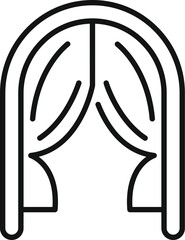 Elegant wedding arch adorned with flowing curtains, setting a romantic scene for ceremonies and celebrations