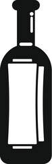 Silhouette or symbol of a wine bottle with a blank label